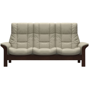 Windsor (M) 3 Seater High Back - Paloma Light Grey w/Brown