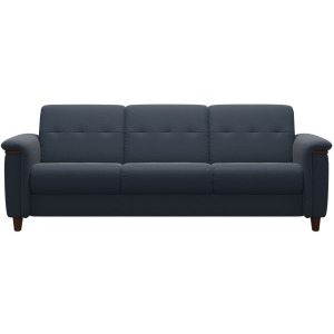 Flora Wood 3 Seater - Paloma Oxford Blue w/Brown