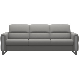 Fiona Steel 3 Seater - Paloma Silver Grey w/Polished