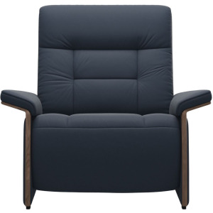 Mary Wood Power Chair w/Adjustable Headrest - Paloma Oxford Blue w/Walnut