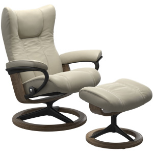 Wing (L) Signature Base Recliner with Ottoman