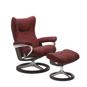 Wing (L) Signature Base Recliner with Ottoman