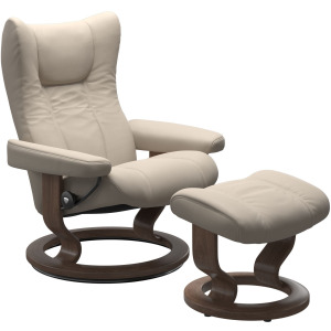 Wing (S) Classic Base Recliner with Ottoman