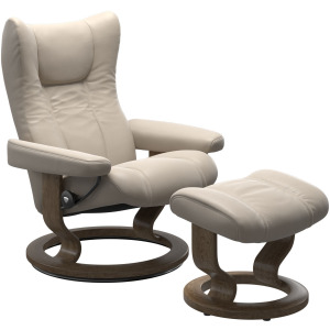 Wing (S) Classic Base Recliner with Ottoman