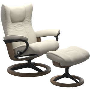 Wing (L) Signature Base Recliner with Ottoman