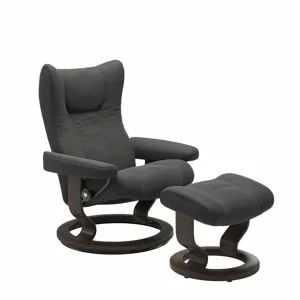 Wing (L) Classic Base Recliner with Ottoman