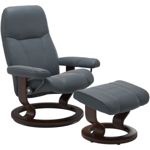 Stressless&reg; Consul (M) Classic Base Recliner with Ottoman