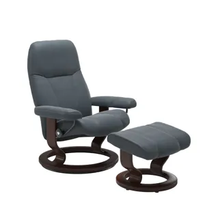 Stressless&reg; Consul (M) Classic Base Recliner with Ottoman