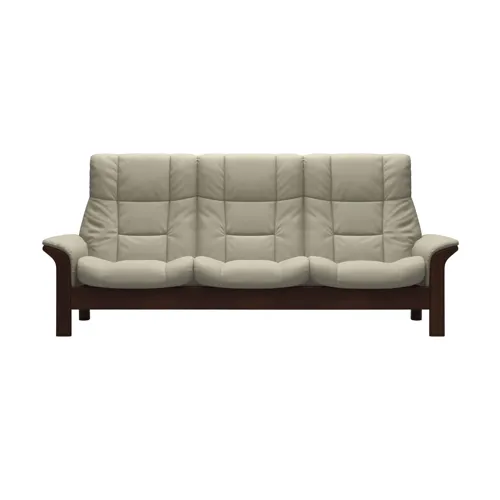 Buckingham High Back 3 Seat Sofa - Paloma Light Grey w/Brown