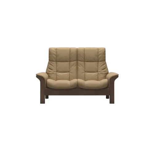Windsor (M) 2 Seater High Back - Paloma Sand w/Walnut