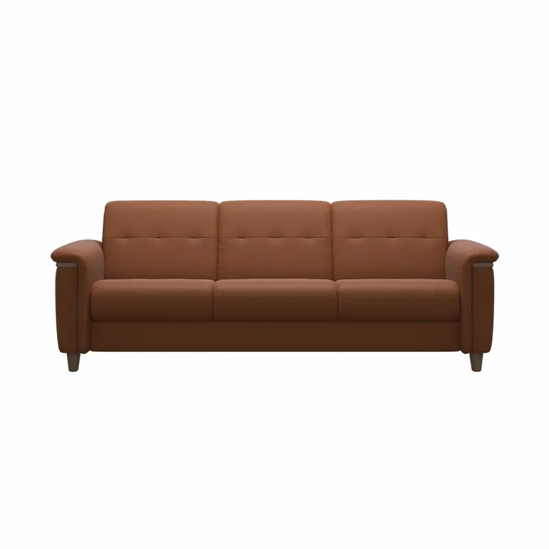 Flora Wood 3 Seater - Paloma New Cognac w/Walnut