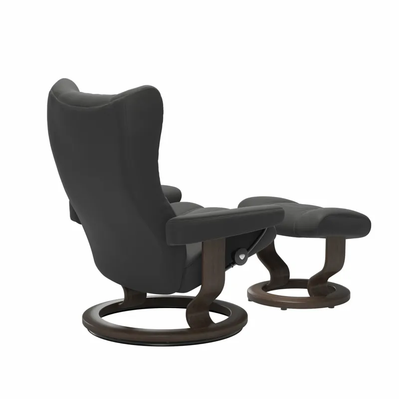 Wing (L) Classic Base Recliner with Ottoman