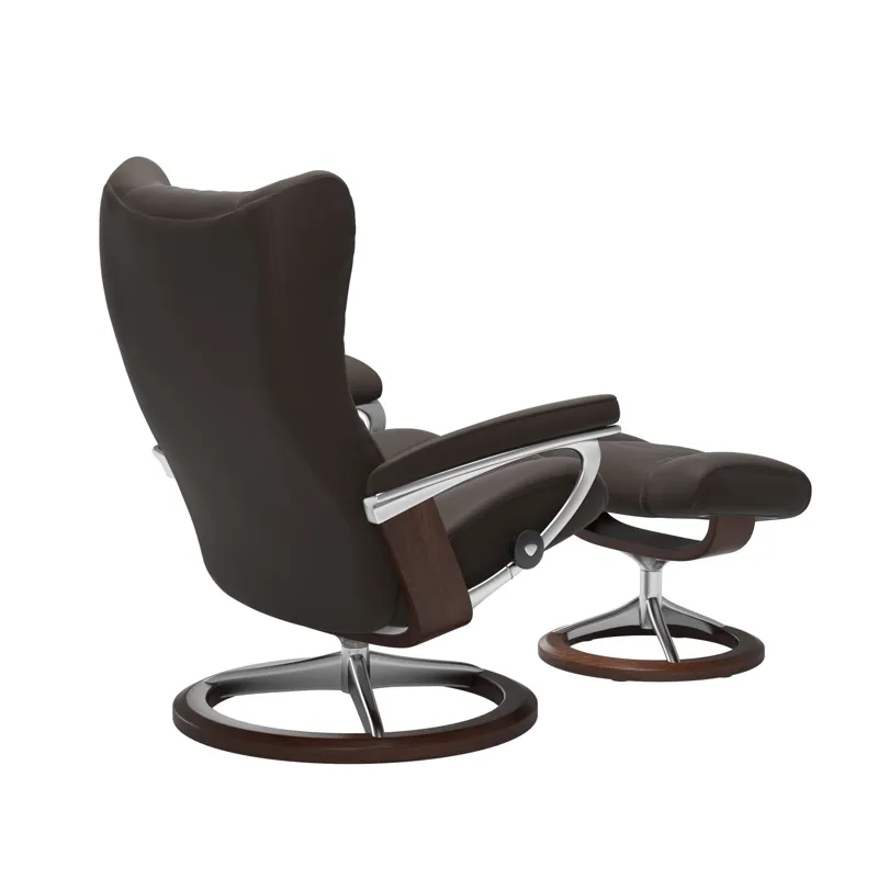 Wing (L) Signature Base Recliner with Ottoman