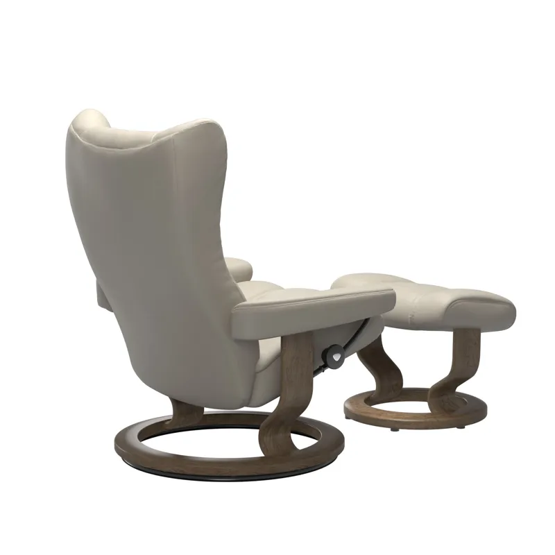 Wing (L) Classic Base Recliner with Ottoman