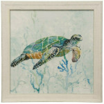 Sea Turtle Swim I Textured Framed Print