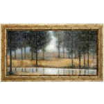 Golden Mirror Creek Textured Framed Print