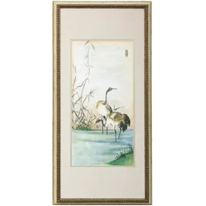 Oriental Cranes II Framed Print Under Glass