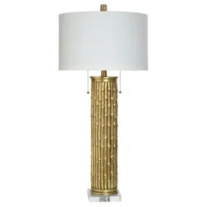 Burnished Gold Table Lamp with Twin Pull Chains