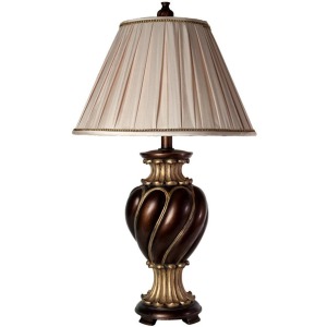 Table Lamp With Barbados And Khasi Silver Accents and Pleated Softback Trimmed Shade