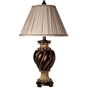 Table Lamp With Barbados And Khasi Silver Accents and Pleated Softback Trimmed Shade