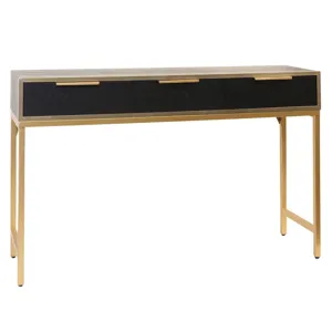 Ebony &amp; Gold Console Vanity Table