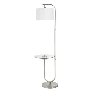 Brushed Nickle Steel Floor Lamp