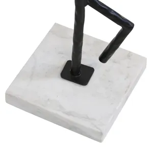 Aluminum &amp; Marble Runner Drink Table