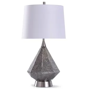 Rochford Silver Diamond Shape Glass Table Lamp