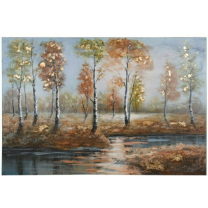 Fall Reflection Handpainted Landscape Canvas