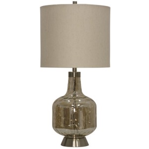 Majestic Glass & Steel Base Transitional Table Lamp