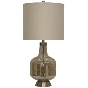 Majestic Glass & Steel Base Transitional Table Lamp