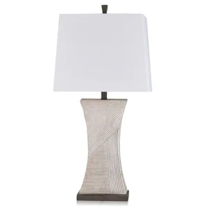 Linear Embossed Resin Table Lamp