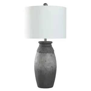 Natural Gray Cast Resin Table Lamp