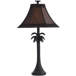 French Verdi Finished Palm Tree Table Lamp