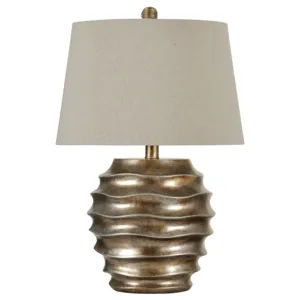 Georgian Silver Ridged Organic Form Table Lamp