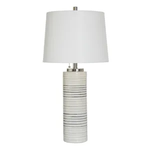 Mercury & Warm Gray Transitional Table Lamp