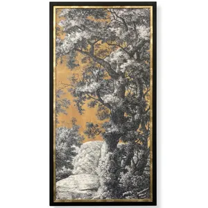 Golden Toile II Framed Print