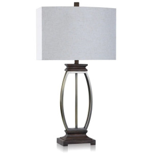 Halen Platinum Mid Century Modern Table Lamp