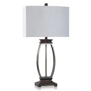 Halen Platinum Mid Century Modern Table Lamp