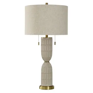 Solstice Cream Twin Pull Table Lamp