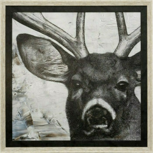 Deer Portrait Textured Framed Print