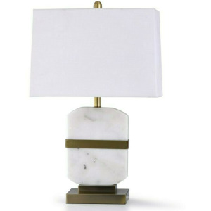 Arabescato Gold Steel and Carrara Marble Table Lamp