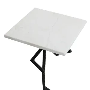 Aluminum &amp; Marble Runner Drink Table