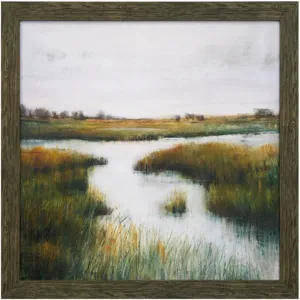 Misty Marshland Textured Framed print