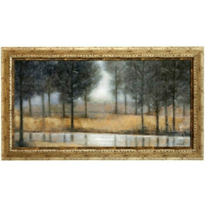 Golden Mirror Creek Textured Framed Print