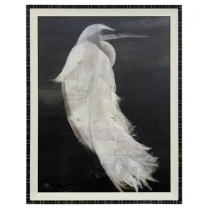 Textured Egret I Framed Print