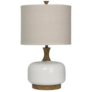 Transitional Wood & Ceramic Table Lamp