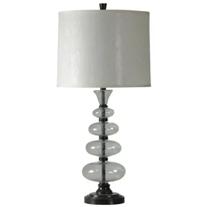 Graduated Glass Ball Lamp with White Drum Shade