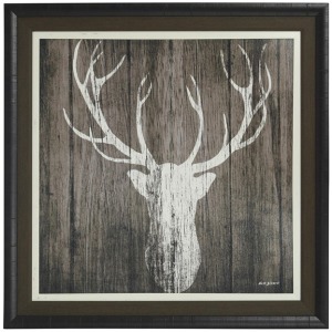 Sophisticated Deer Textured Print Custom Framed
