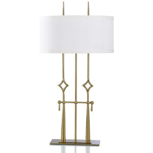 Polished Brass Metal Horsebit Lamp